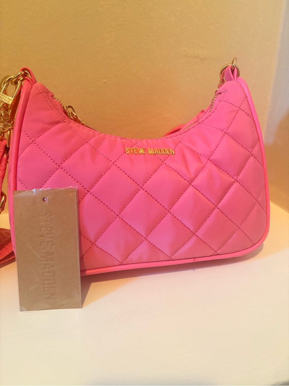 Steve Madden BTamela Quilted Nylon Shoulder Crossbody Bag
